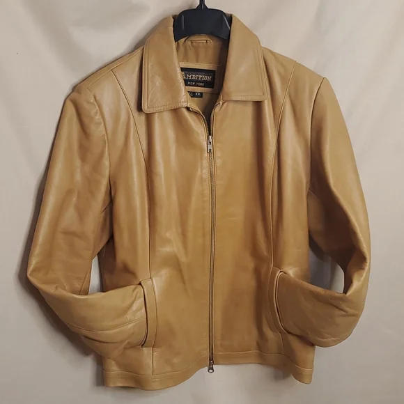 Women Ambition Leather Jacket, Size XXL, Color Cognac - Picture 3 of 9